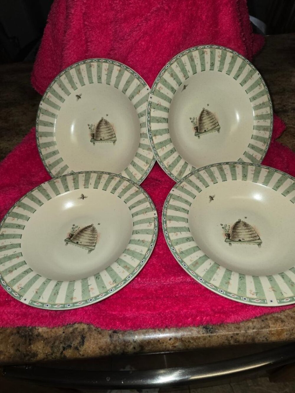 Pfaltzgraff Naturewood Pasta Soup Bowls Set of (4) EUC